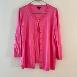 Talbots Bright Pink Button-Down Knit Cardigan – Women’s XLP